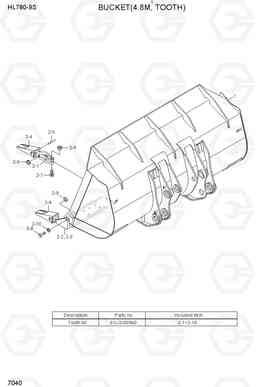 7040 BUCKET(4.8M3, TOOTH) HL780-9S, Hyundai