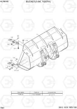 7041 BUCKET(5.6M3, TOOTH) HL780-9S, Hyundai