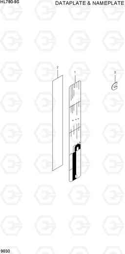 9030 DATAPLATE & NAMEPLATE HL780-9S, Hyundai