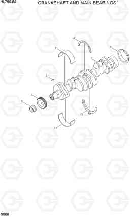 9060 CRANKSHAFT AND MAIN BEARINGS HL780-9S, Hyundai