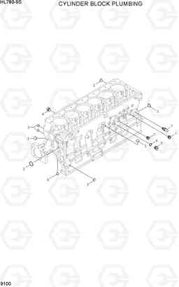 9100 CYLINDER BLOCK PLUMBING HL780-9S, Hyundai