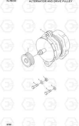 9190 ALTERNATOR AND DRIVE PULLEY HL780-9S, Hyundai