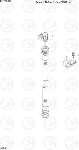 9270 FUEL FILTER PLUMBING HL780-9S, Hyundai