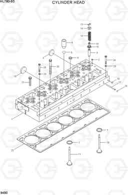 9490 CYLINDER HEAD HL780-9S, Hyundai