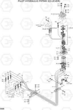 3030 PILOT HYDRAULIC PIPING 2(2-LEVER) HL780-3A, Hyundai