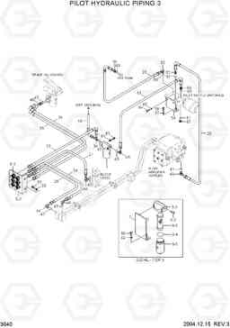 3040 PILOT HYDRAULIC PIPING 3 HL780-3A, Hyundai