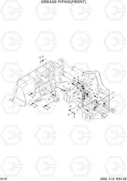 3110 GREASE PIPING(FRONT) HL780-3A, Hyundai