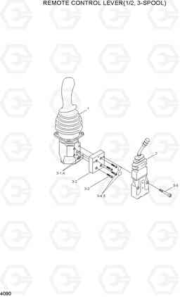 4090 REMOTE CONTROL LEVER(1/2, 3-SPOOL) HL780-3A, Hyundai