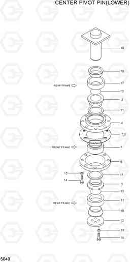 5040 CENTER PIVOT PIN(LOWER) HL780-3A, Hyundai