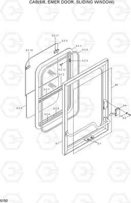 5150 CAB(6/8, EMER DOOR, SLIDING WINDOW) HL780-3A, Hyundai