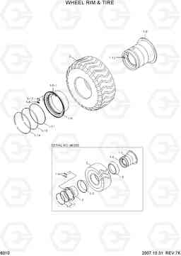 6010 WHEEL RIM & TIRE HL780-3A, Hyundai