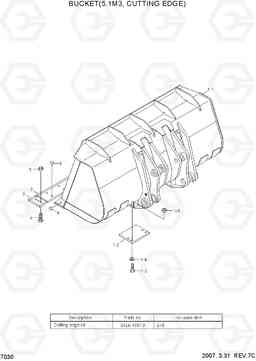 7030 BUCKET(5.1M3, CUTTING EDGE) HL780-3A, Hyundai