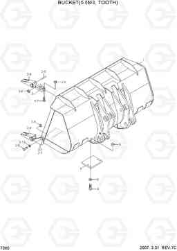 7060 BUCKET(5.5M3, TOOTH) HL780-3A, Hyundai