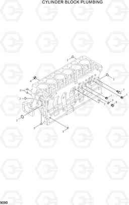 9090 CYLINDER BLOCK PLUMBING HL780-3A, Hyundai