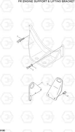 9180 FR ENG SUPPORT & LIFT BRACKET HL780-3A, Hyundai