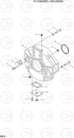 9210 FLYWHEEL HOUSING HL780-3A, Hyundai