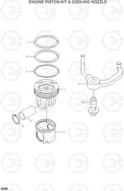 9360 ENG PISTON KIT & COOLING NOZZLE HL780-3A, Hyundai