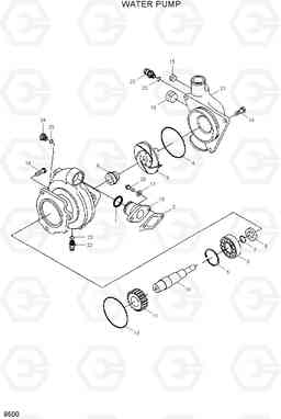 9500 WATER PUMP HL780-3A, Hyundai