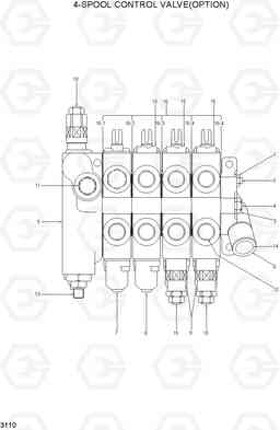 3110 4-SPOOL CONTROL VALVE(OPTION) HLF15/18II, Hyundai