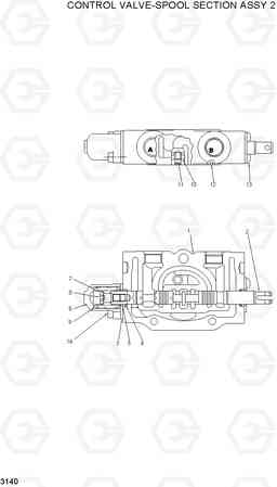 3140 CONTROL VALVE-SPOOL SECTION ASSY 2 HLF15/18II, Hyundai