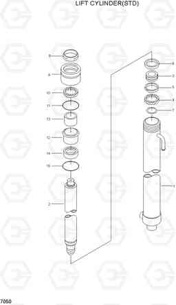 7050 LIFT CYLINDER(STD) HLF15/18II, Hyundai