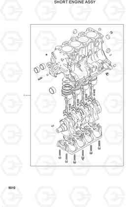 9010 SHORT ENGINE ASSY HLF15/18II, Hyundai