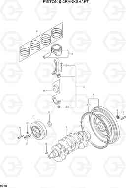 9070 PISTON & CRANKSHAFT HLF15/18II, Hyundai