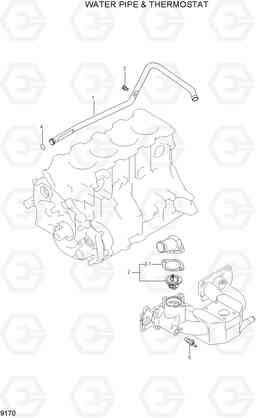 9170 WATER PIPE & THERMOSTAT HLF15/18II, Hyundai