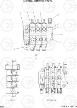 3100 3-SPOOL CONTROL VALVE(OPTION) HLF15/18-5, Hyundai