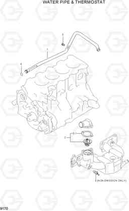 9170 WATER PIPE & THERMOSTAT HLF15/18-5, Hyundai