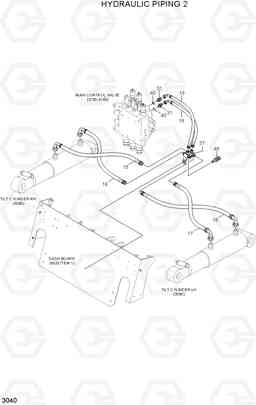 3040 HYDRAULIC PIPING 2 HLF15/18CIII, Hyundai