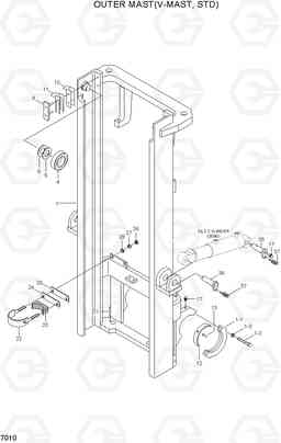 7010 OUTER MAST(V-MAST, STD) HLF15/18CIII, Hyundai