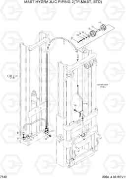 7140 MAST HYDRAULIC PIPING 2(TF-MAST, STD) HLF15/18CIII, Hyundai