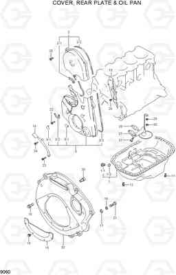 9060 COVER, REAR PLATE & OIL PAN HLF15/18CIII, Hyundai