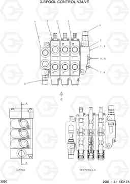 3090 3-SPOOL CONTROL VALVE HLF15/18C-5, Hyundai