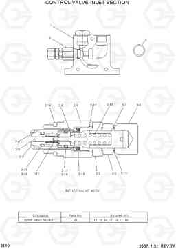 3110 CONTROL VALVE-INLET SECTION HLF15/18C-5, Hyundai