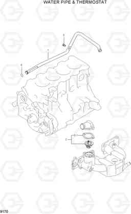 9170 WATER PIPE & THERMOSTAT HLF15/18C-5, Hyundai