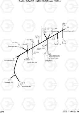 2045 DASH BOARD HARNESS(DUAL FUEL) HLF20/25/30II, Hyundai