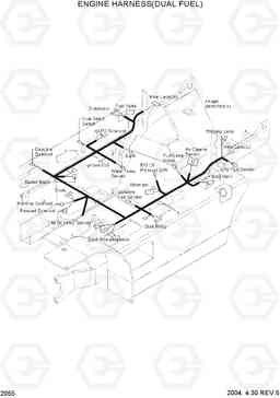 2055 ENGINE HARNESS(DUAL FUEL) HLF20/25/30II, Hyundai