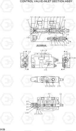 3120 CONTROL VALVE-INLET SECTION ASSY HLF20/25/30II, Hyundai