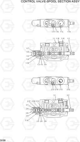 3130 CONTROL VALVE-SPOOL SECTION ASSY HLF20/25/30II, Hyundai