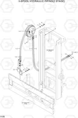 7170 3-SPOOL HYDRAULIC PIPING(2 STAGE) HLF20/25/30II, Hyundai