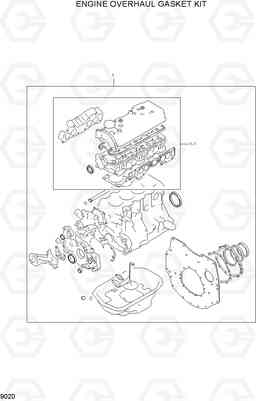 9020 ENGINE OVERHAUL GASKET KIT HLF20/25/30II, Hyundai