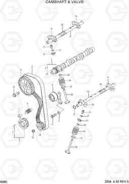 9080 CAMSHAFT & VALVE HLF20/25/30II, Hyundai