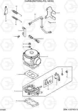 9140A CARBURETOR(LPG,NEW) HLF20/25/30II, Hyundai