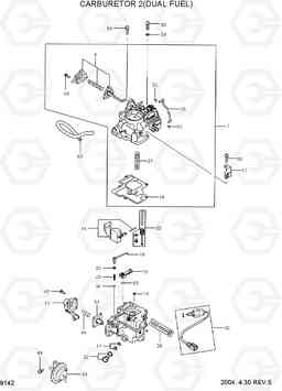 9142 CARBURETOR 2(DUAL FUEL) HLF20/25/30II, Hyundai