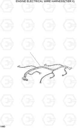 1A80 ENGINE ELECTRICAL WIRE HARNESS(TIER II) HLF20/25/30-5, Hyundai