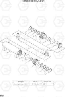 5100 STEERING CYLINDER HLF20/25/30-5, Hyundai