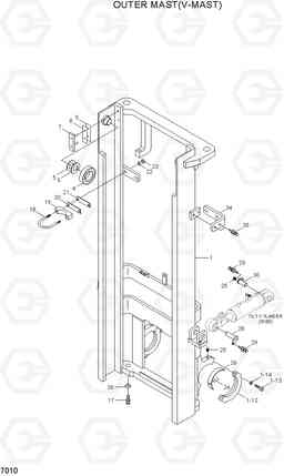 7010 OUTER MAST(V-MAST) HLF20/25/30-5, Hyundai