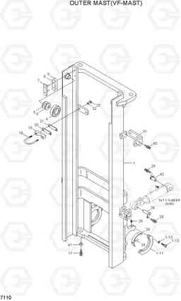 7110 OUTER MAST(VF-MAST) HLF20/25/30-5, Hyundai